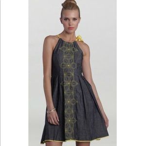 Eva Franco Gray Chambray Halter Dress